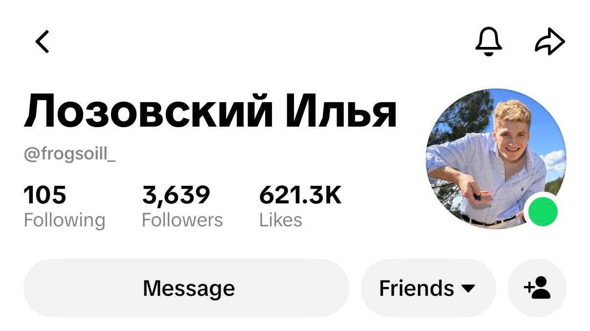 TikTok @frogsoill_: 3 639 подписчиков, 621,3 тыс. лайков